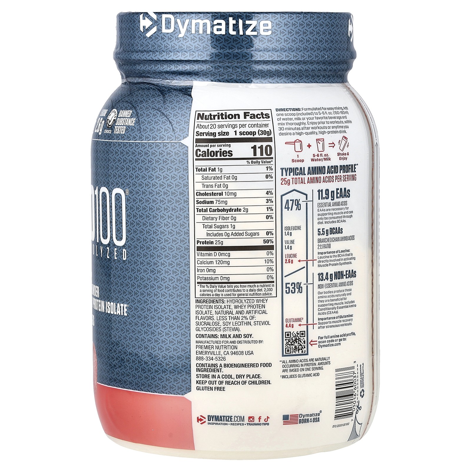 ISO100 Hydrolyzed, 100% Whey Protein Isolate, Strawberry, 1.34 lb (610 g)