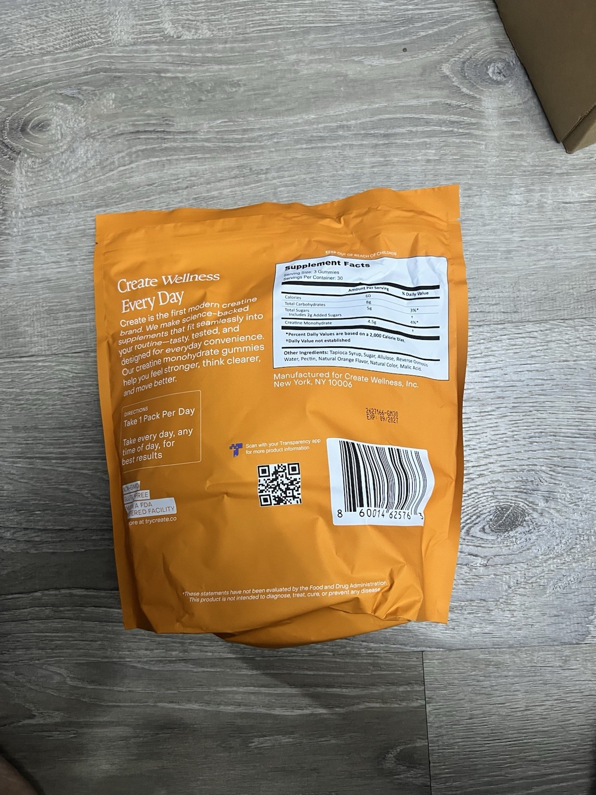 Create Creatine Gummies – NSF Certified, Made with Creapure Creatine Orange