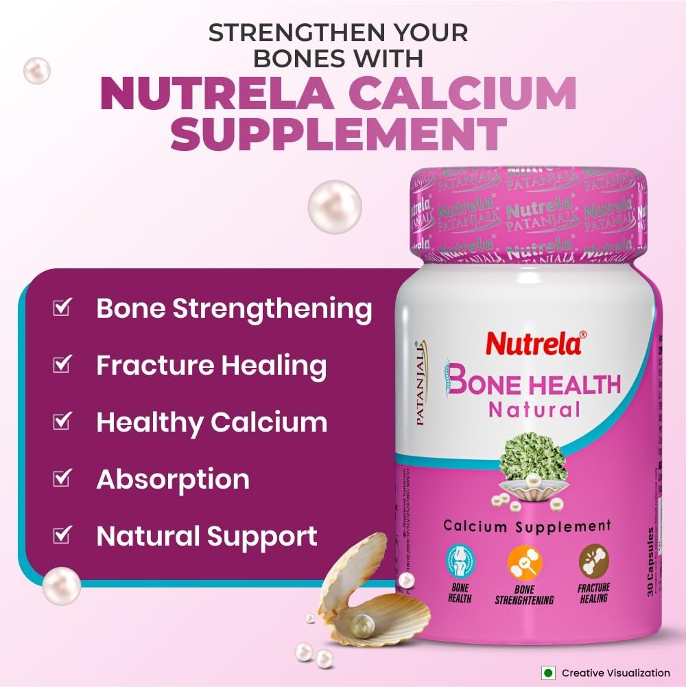 2x pack Patanjali Nutrela Bone Health Natural Calcium Supplement For Men / Women