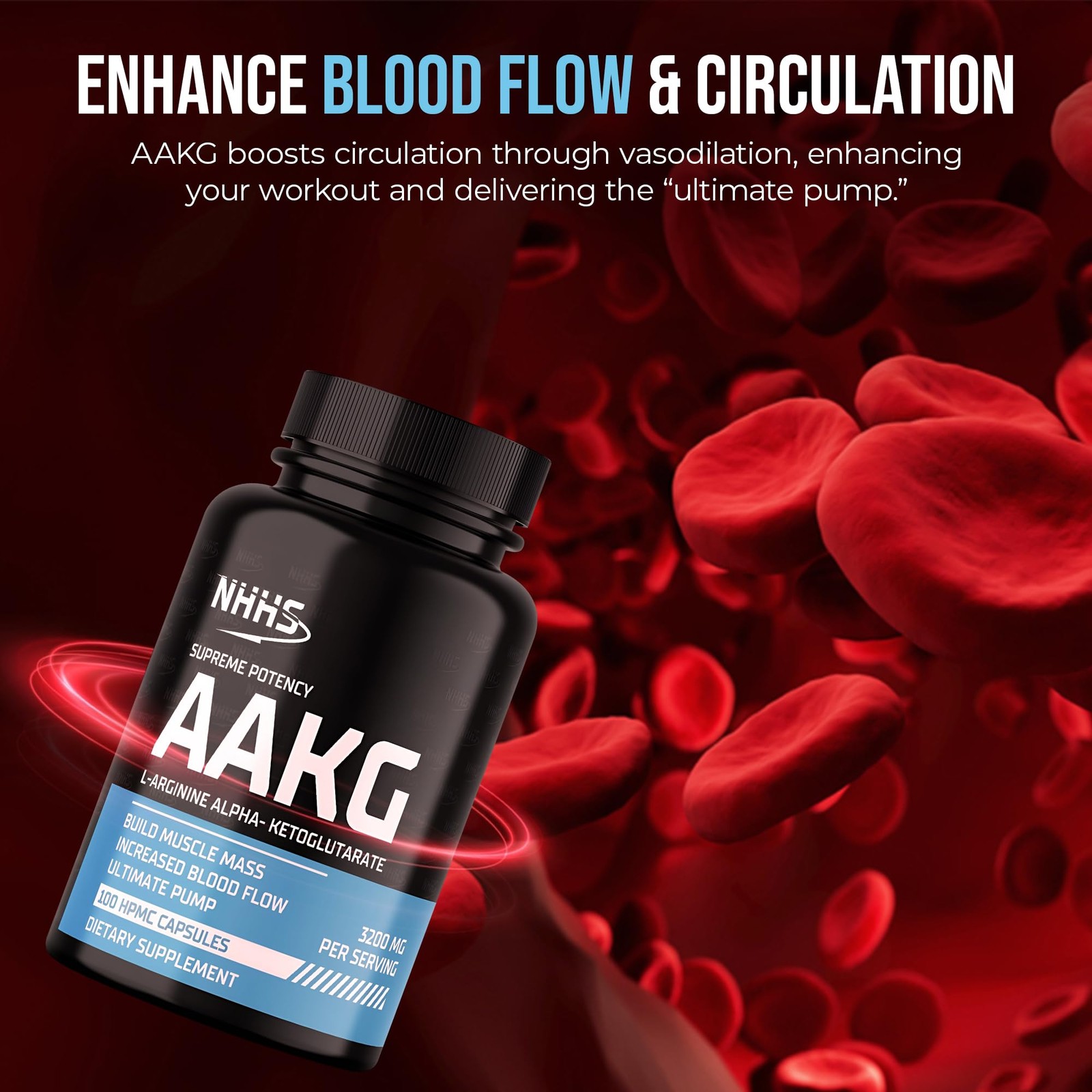 NHHS Supreme Potency L-Arginine AAKG, 3200mg, 100 Vegan 100 Count (Pack of 1)