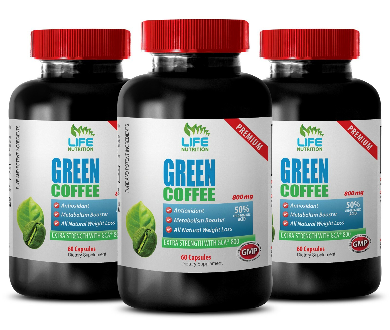 Appetite Suppressant – Green Coffee Extract GCA 800mg – Green Coffee Beans 10 3B