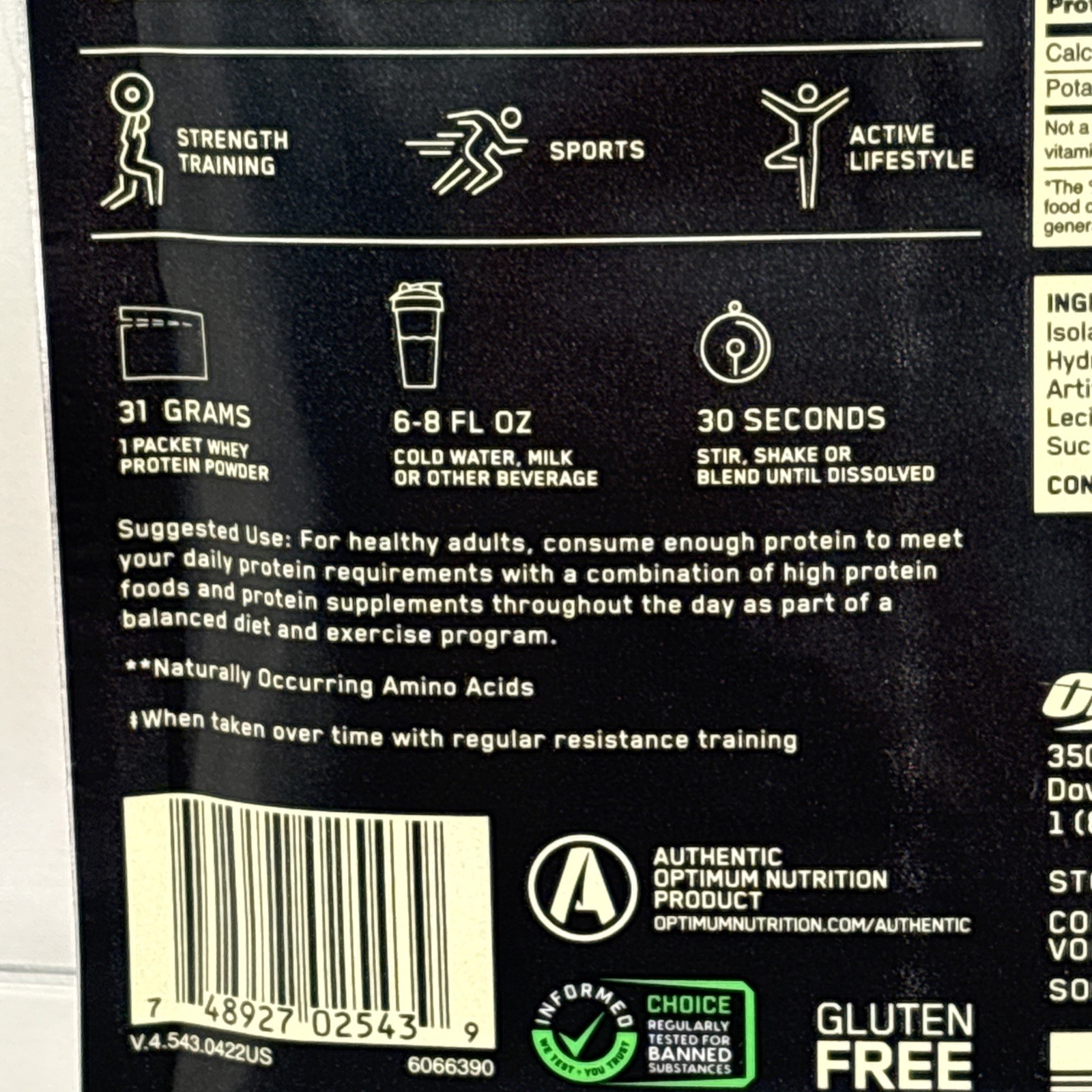 10X Optimum Nutrition Gold Standard 100% Whey Protein Powder 1 SERV VANILLA B95