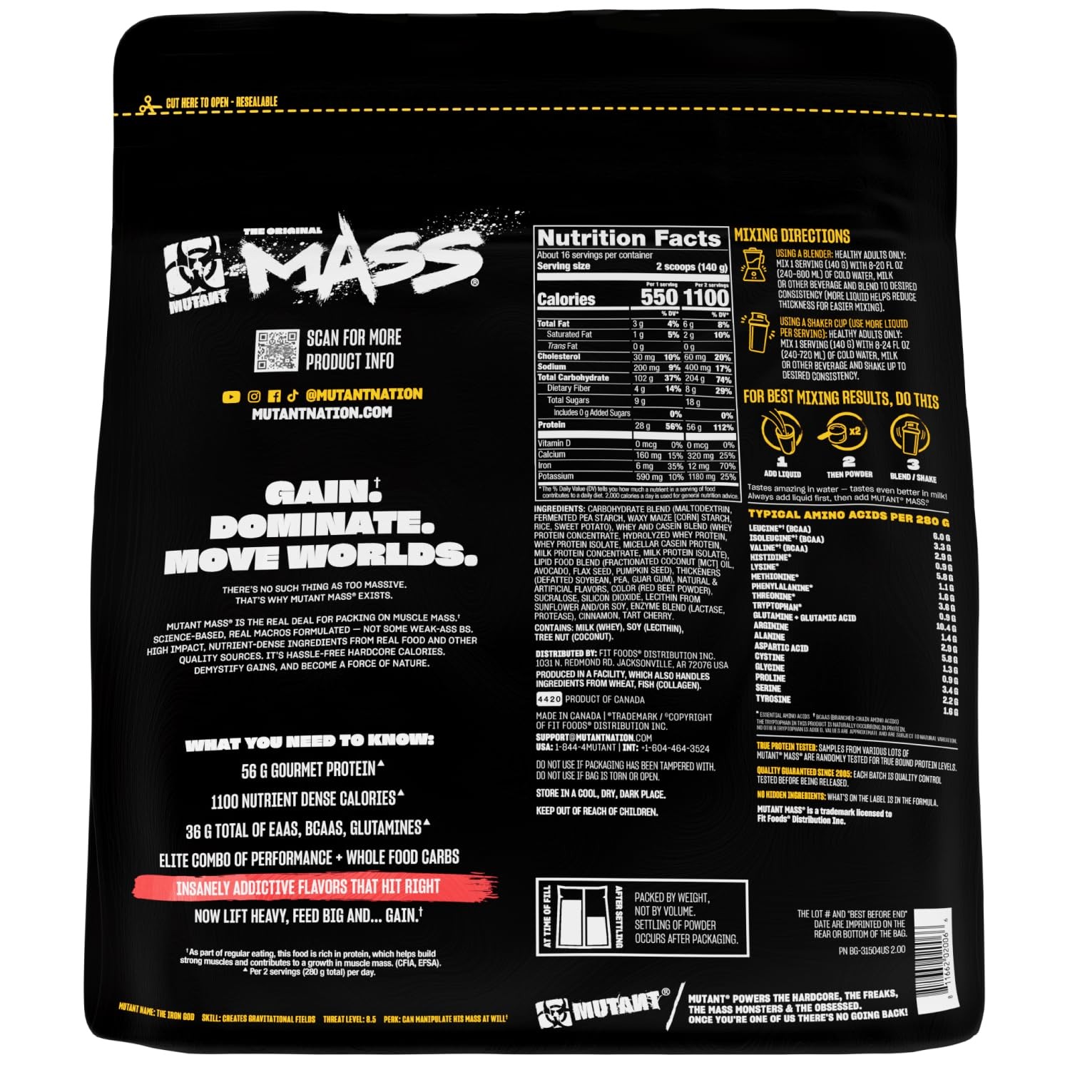 Mutant Mass | Weight Mass Gainer Protein Powder high Calorie Protein Powder …
