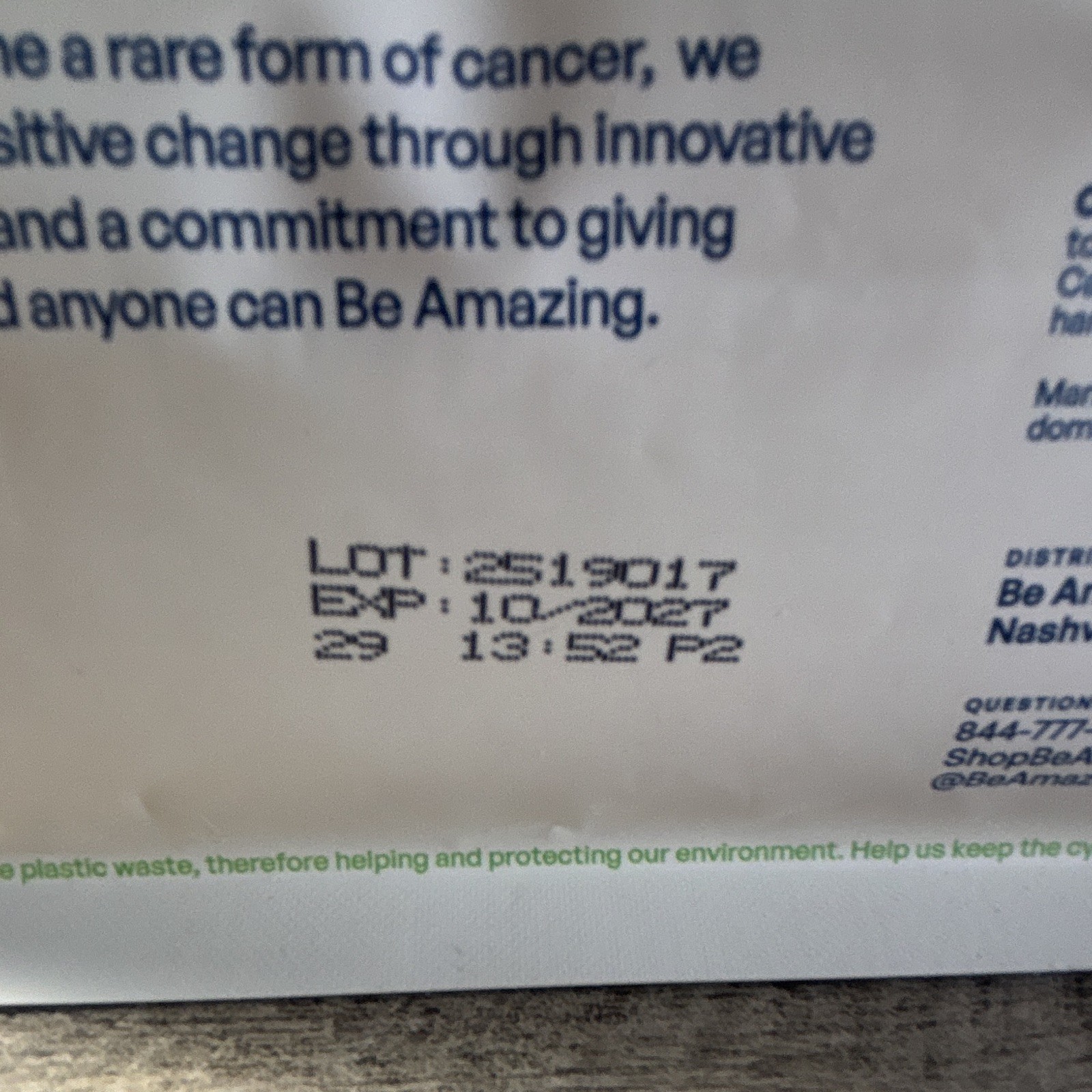 Be Amazing Vegan Protein Powder Chocolate Brownie Batter 28.4 oz Exp 10/2027
