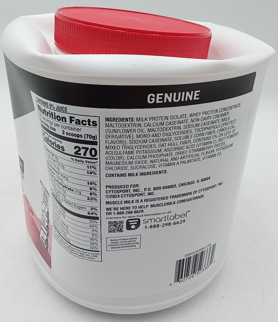 Genuine Protein Powder Strawberry ‘n Crème 4.94 lbs lb BB 8/27