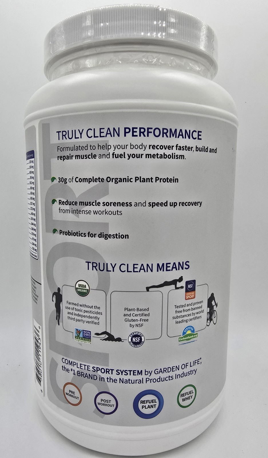 Garden of Life Sport Organic Plant-Based 30g Protein Vanilla 30 OZ BB 08/23/26