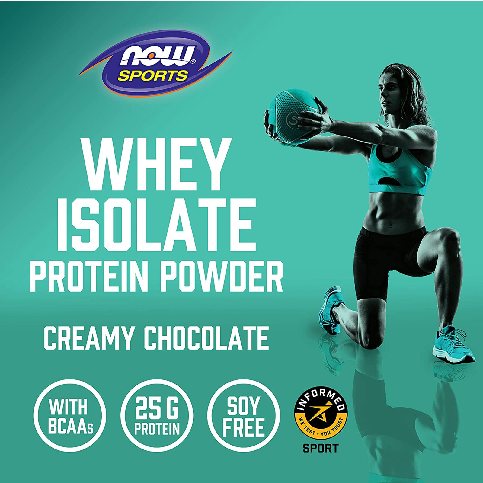 NOW FOODS Whey Protein Isolate Creamy Chocolate Powder 1.8 lbs.