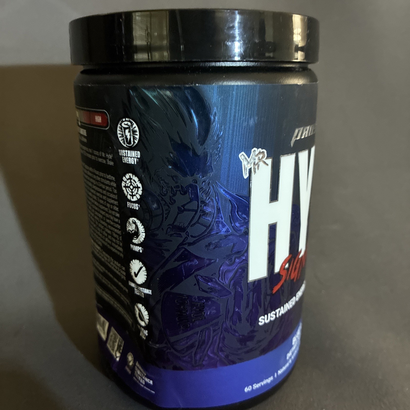 Mr. Hyde Signature Sustained Energy Pre-Workout Blue Razz 15.2 Oz 60 Serv, 01/28