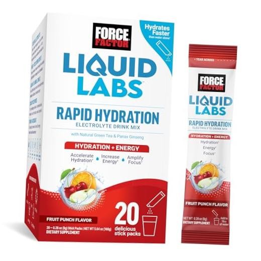 Liquid Labs Energy Drink, 20 Servings (Pack of 1) Energy Fruit Punch