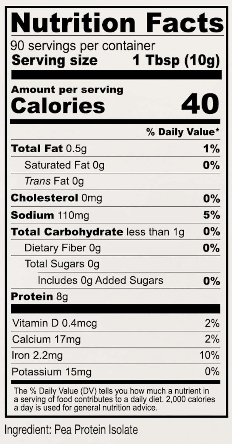 Anthony’s Premium Pea Protein, 2 lb, Plant Based, Gluten 2 Pound (Pack of 1)