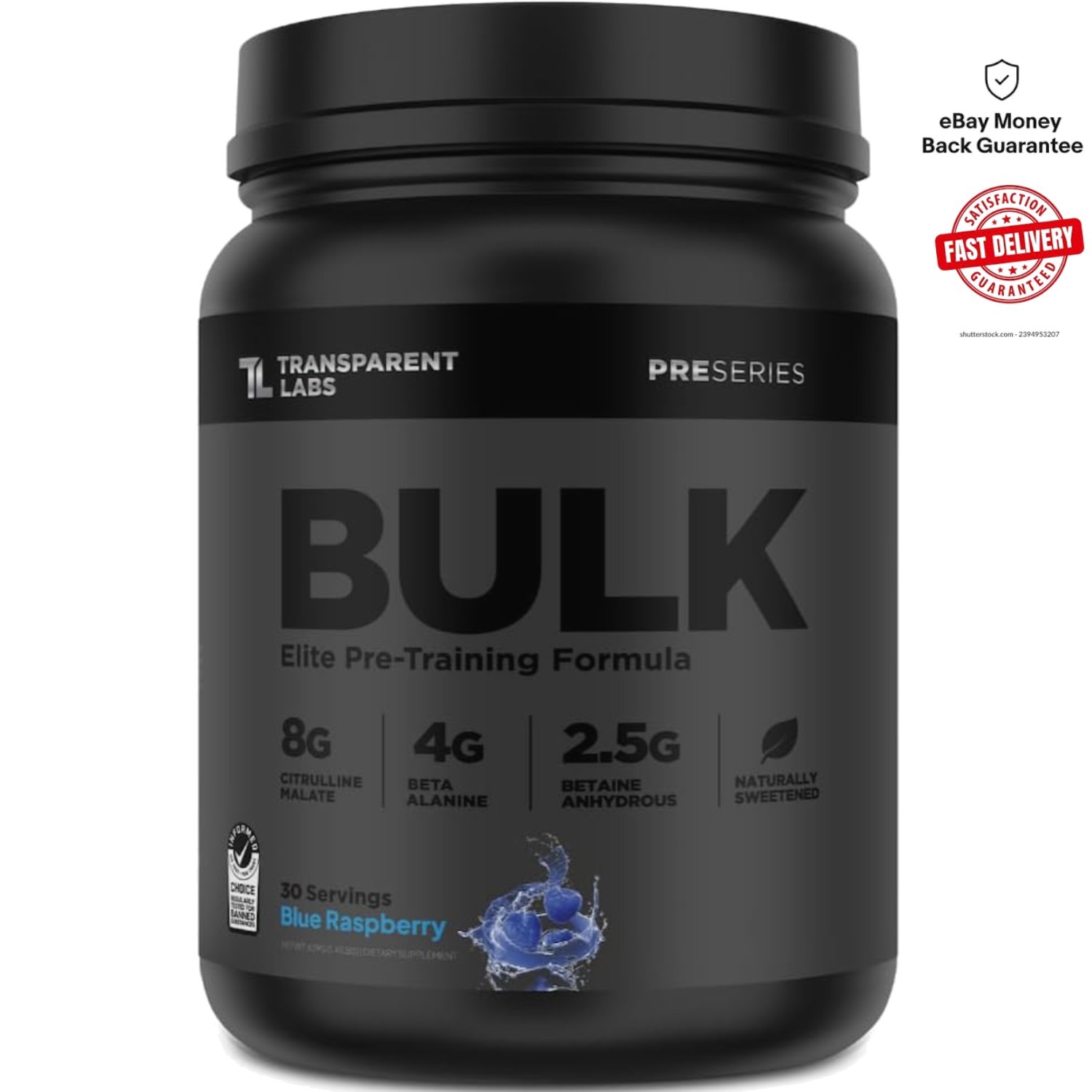 Blue Raspberry Pre-Workout Mix – 30 Servings of Pure Performance Power