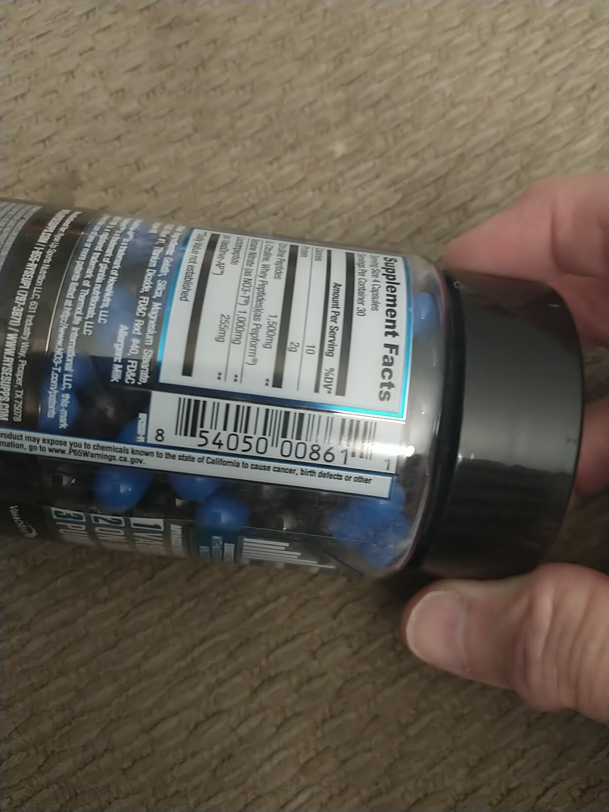RYSE Supplements Project: Blackout Pump Cap Max, 30 Servings, 120 Capsules, New