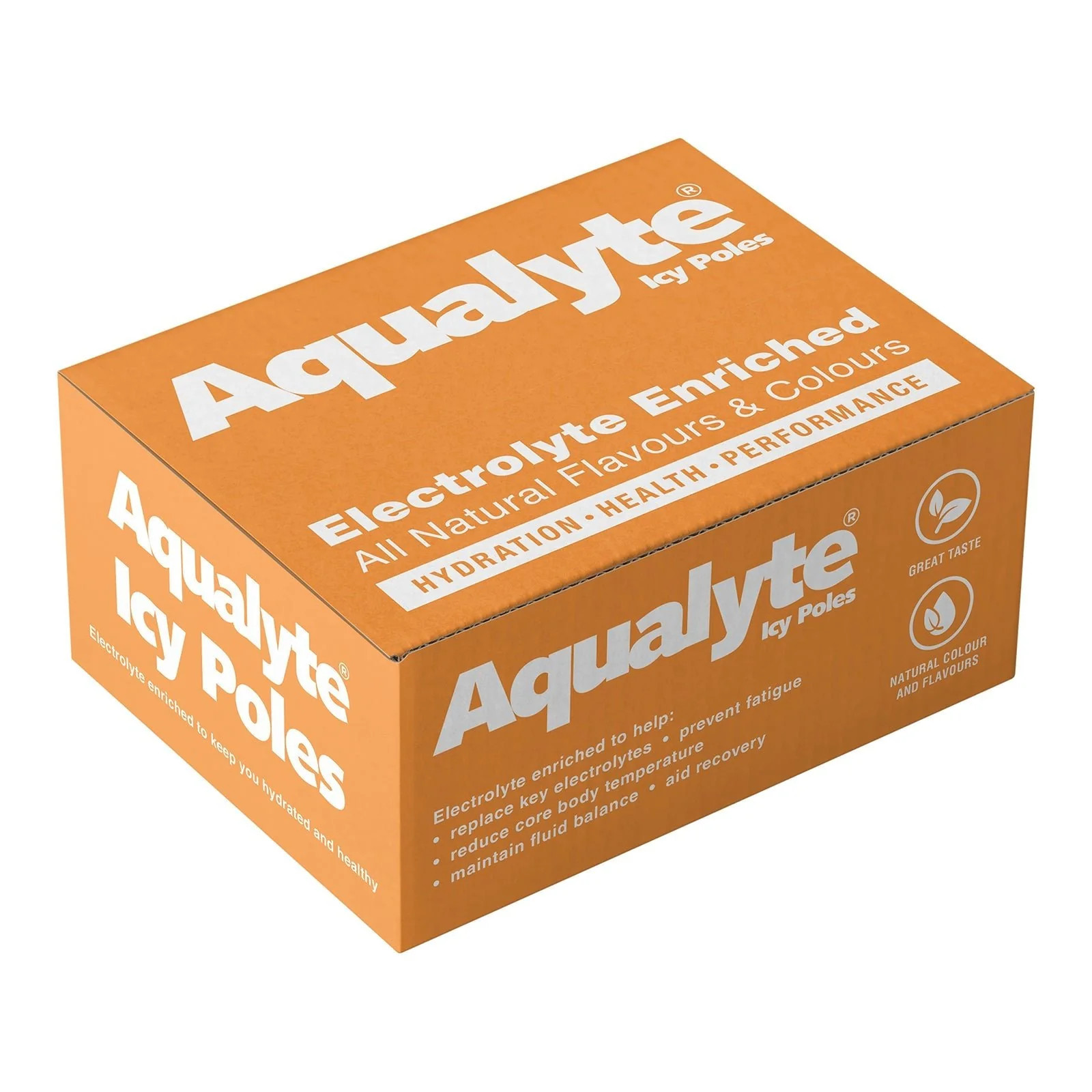 Aqualyte Orange Electrolyte Icy Pole Box 50 Frozen Hydration Treat