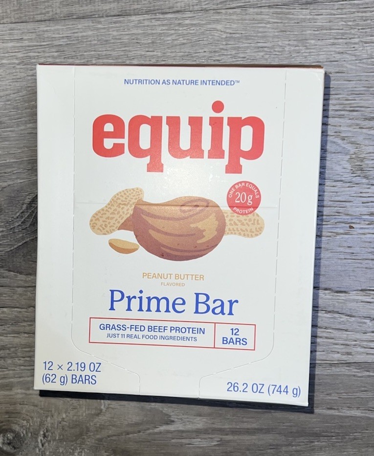 Prime Food Equip Prime 20g Grass Fed Beef Protein Bars 12 Peanut Butter Bars