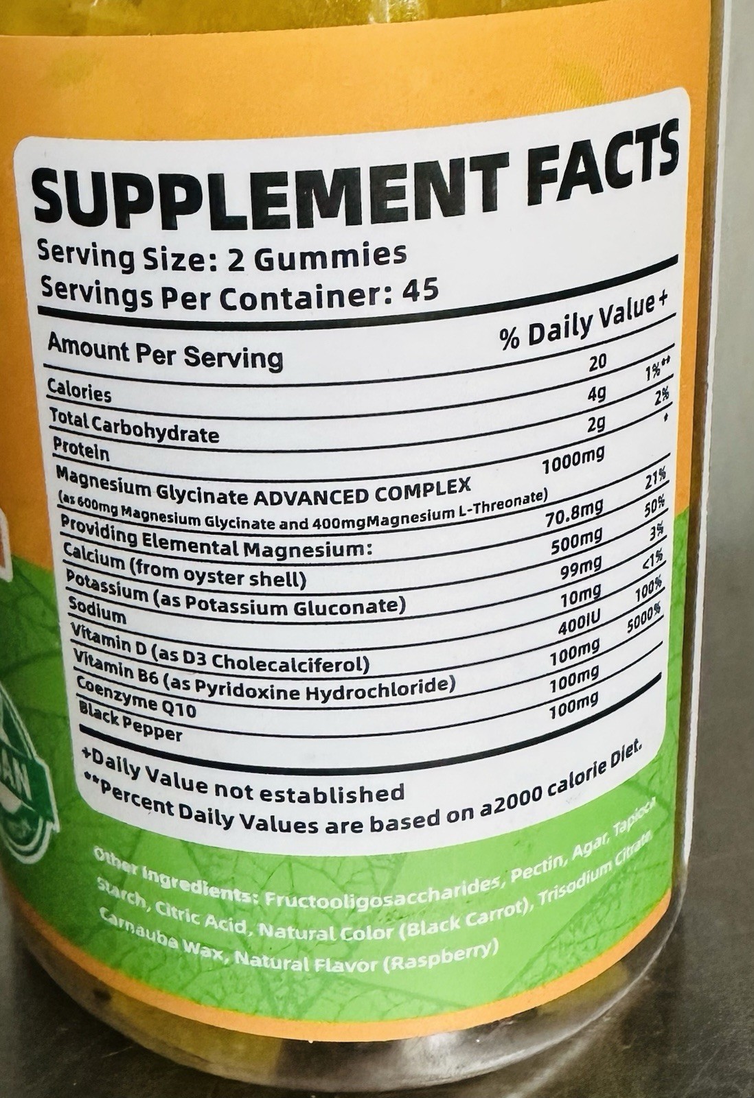 Novo Mins MAGNESIUM GLYCINATE 1000mg Per Serving (2 Gummies) No Sugar-No Gluten