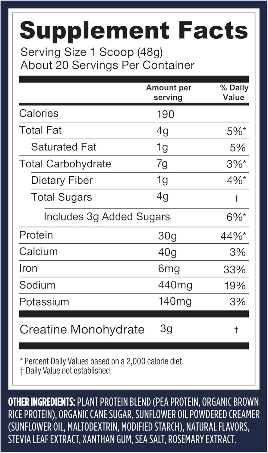 Protein + Creatine – Creamy Vanilla (20 Servings)