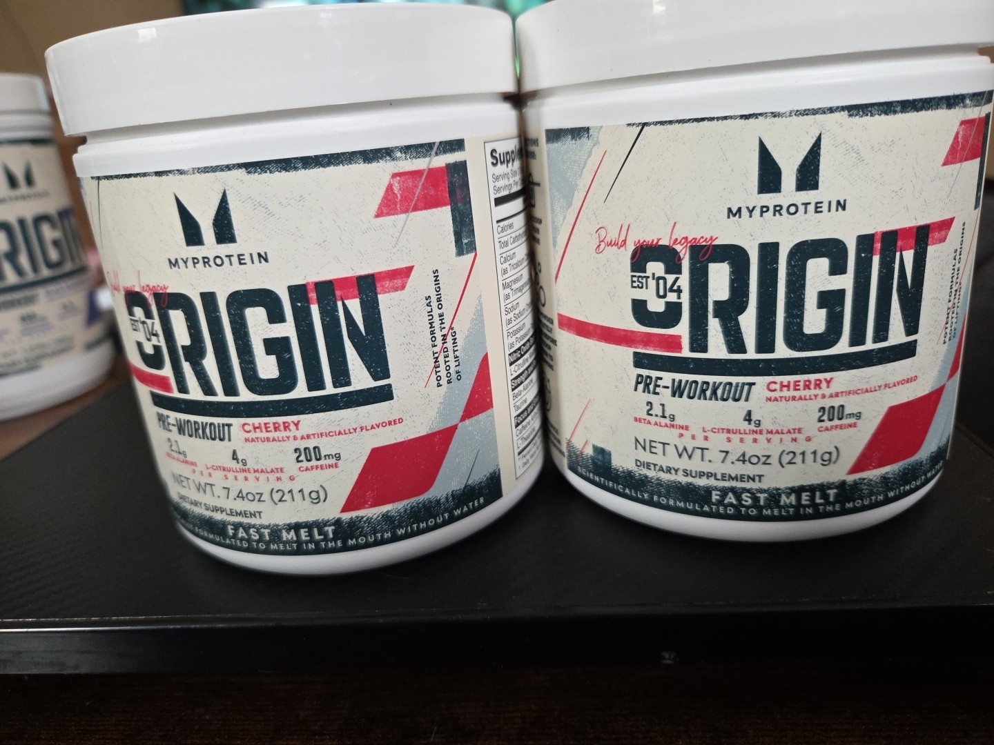 NEW – (3) Myprotein ORIGIN Pre-Workout Powder CHERRY – 7.4 oz. ea. EXP. 09/2026
