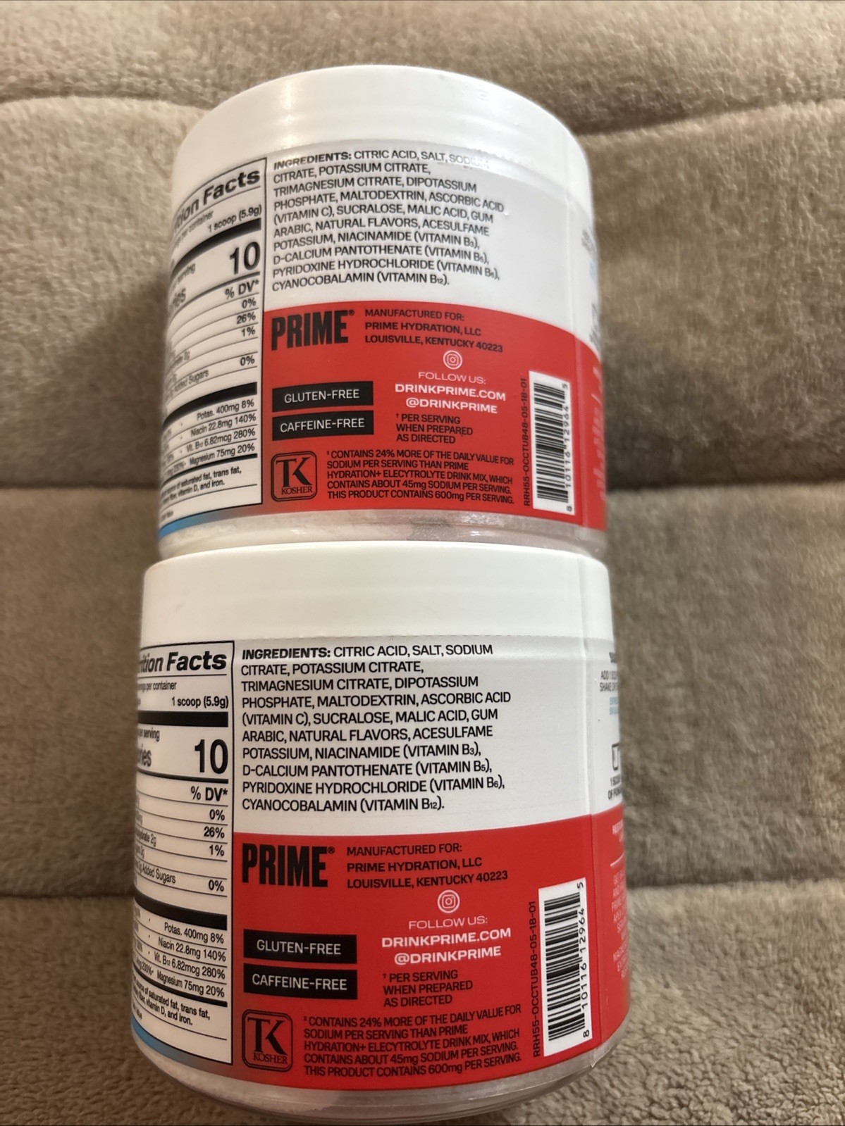 2 Pack PRIME Rapid Rehydration Electrolyte Drink Mix, Ocean Cherry (9.9 oz X 2)