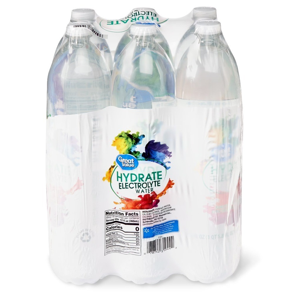 Hydration Electrolyte Water Bottles 33.8 Fl Oz Pack of 6