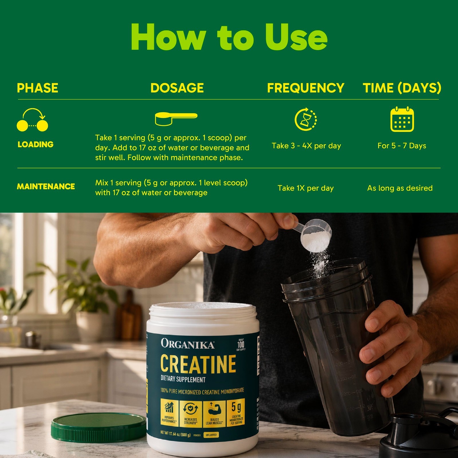 100% Pure Micronized Creatine Powder – Build Lean Muscle, Boost Strength & Recov