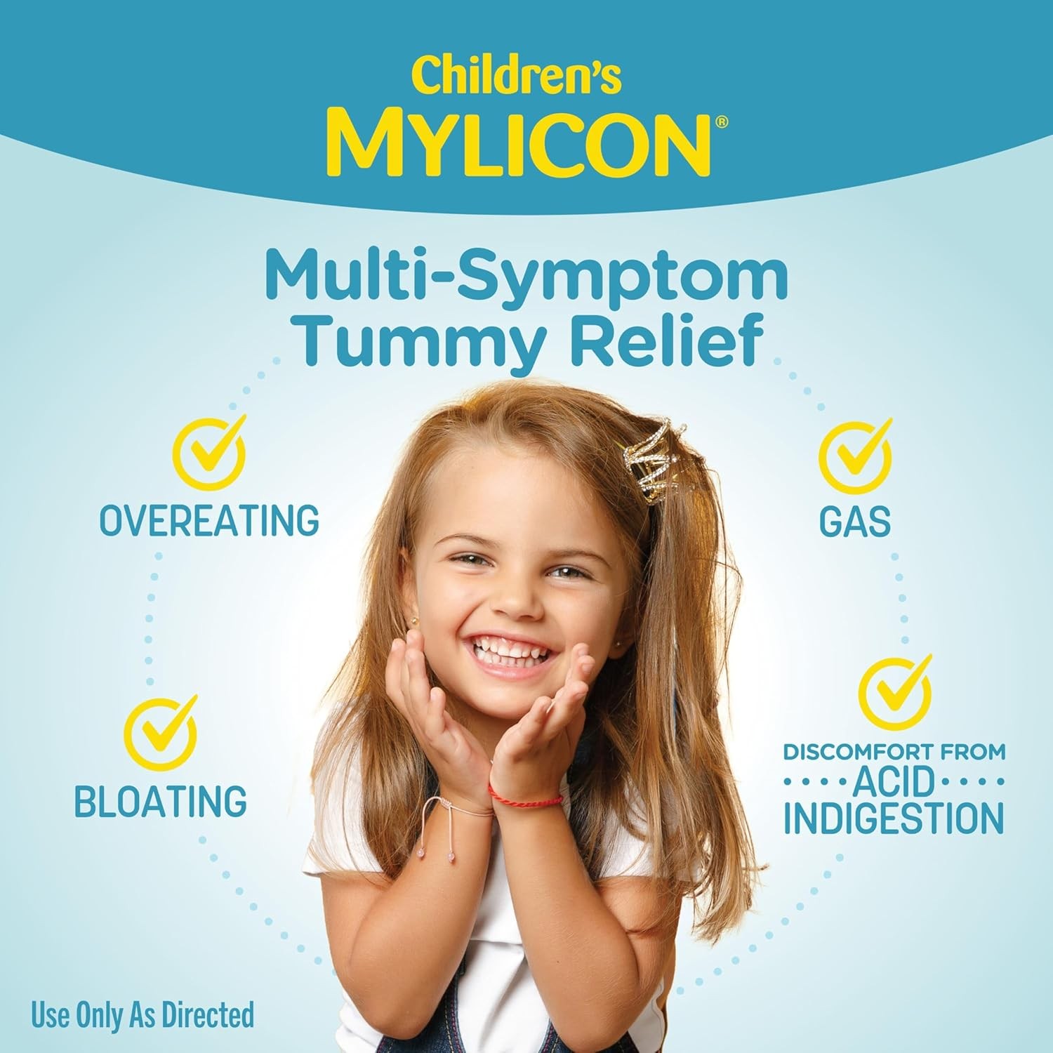 Kids Antiacid / Antigas Chewable Tablets for Upset Stomach & Bloating (21ct)