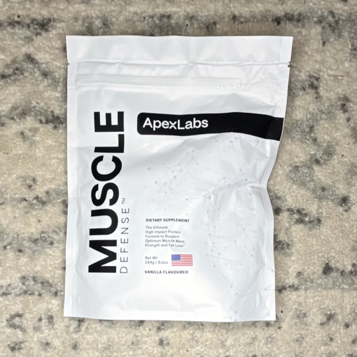 ApexLabs Muscle Defense High Protein Whey Powder, Vanilla Flavor 244g