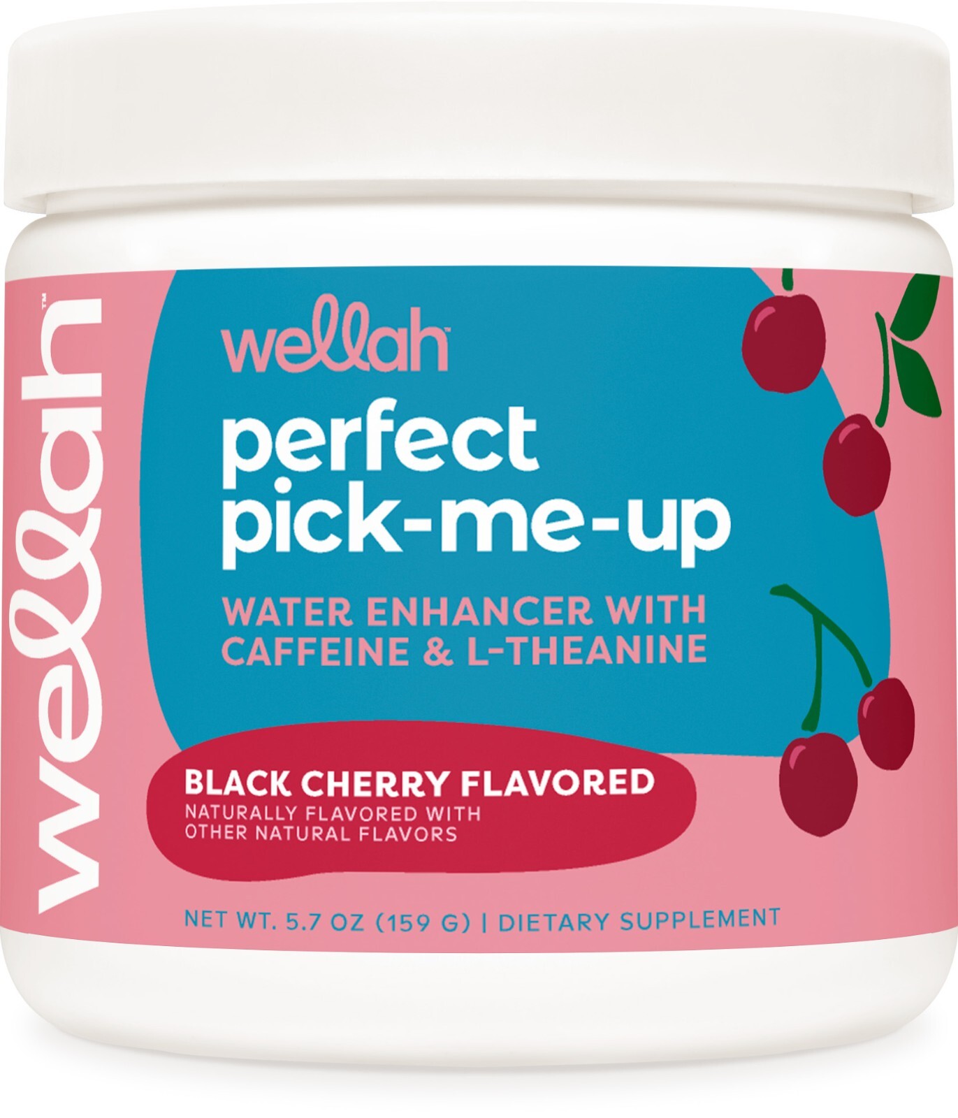 Wellah Perfect Pick-Me-Up (Black Cherry) 30 Servings – Energy Boost Drink Mix