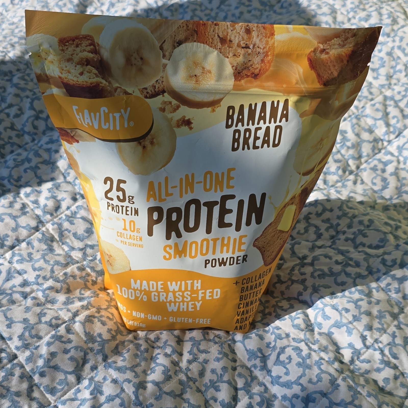 FlavCity Banana Bread Protein Smoothie Powder 910g Grass Fed Non-GMO Gluten-Free