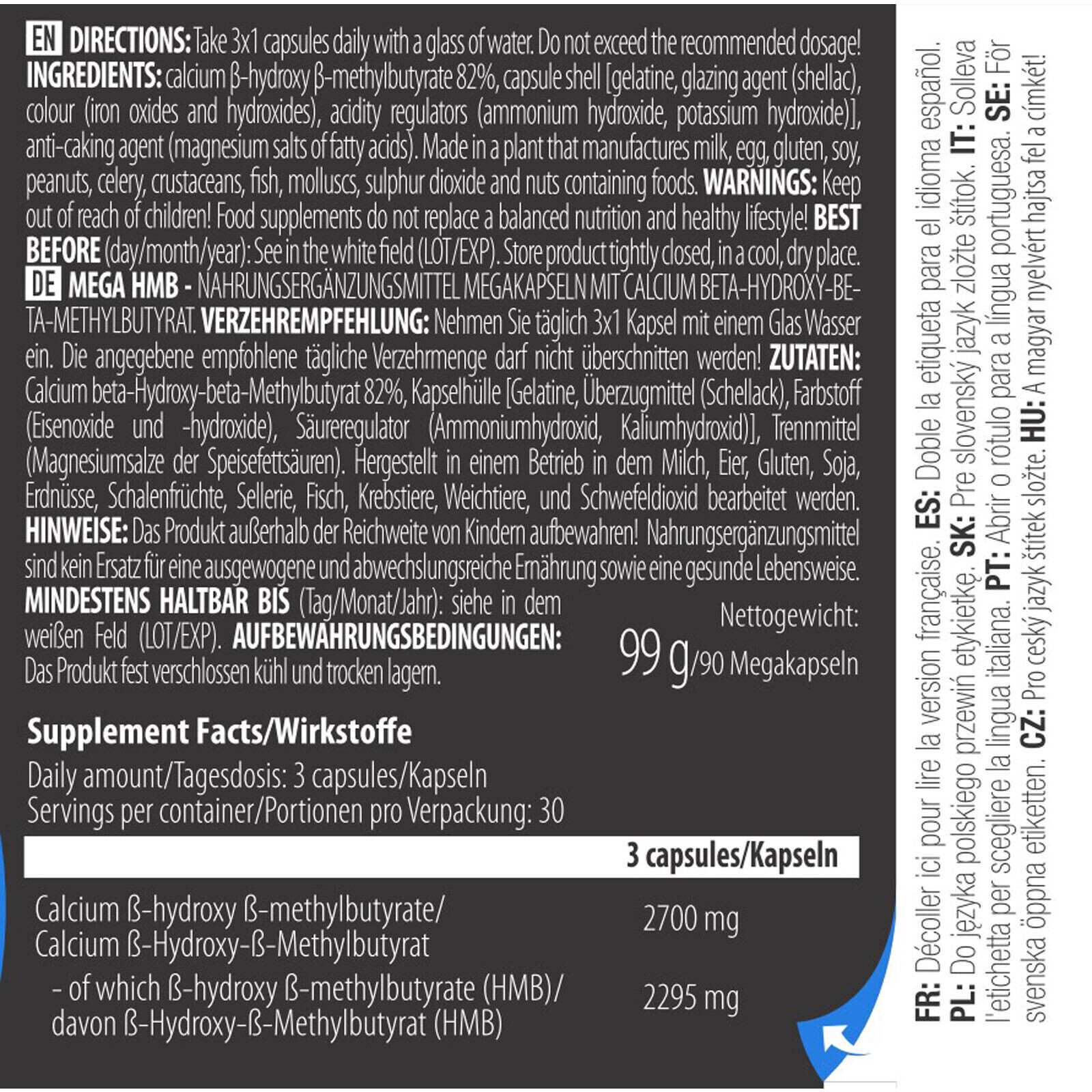 HMB SUPPLEMENT – Helps To Develop Lean Musculature – Burns Fat – Anticatabolic