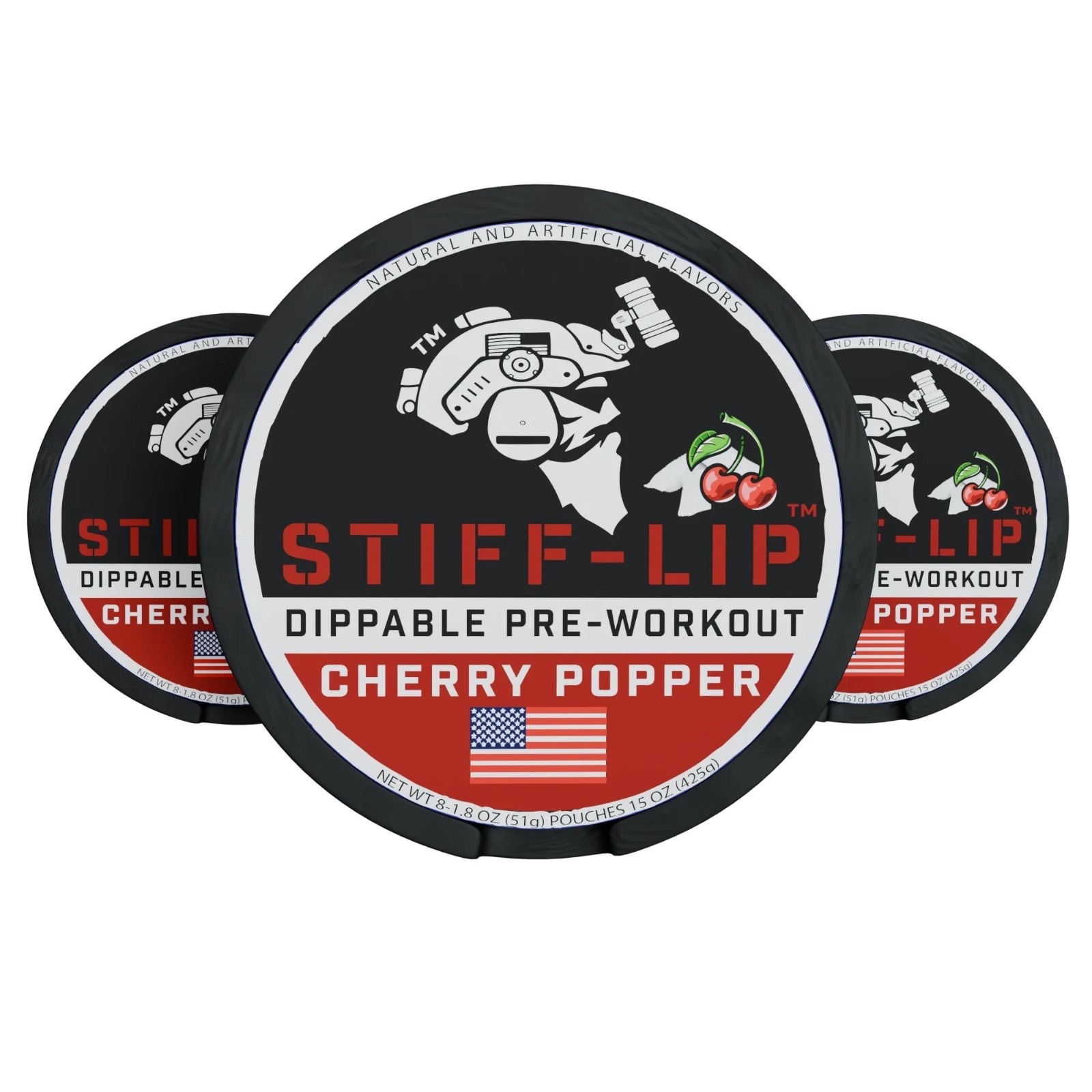 3 PACK STIFF LIP Dippable PRE-WORKOUT High Stim 300mg Caffeine See Description