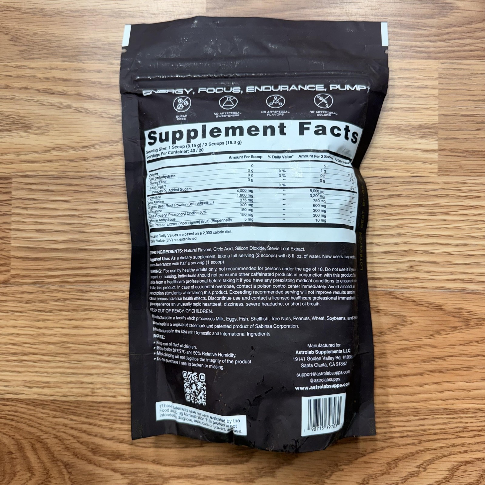 Astrolab Supplements Blastoff Pre-Workout 40 Servings 11.5oz Watermelon Ice New