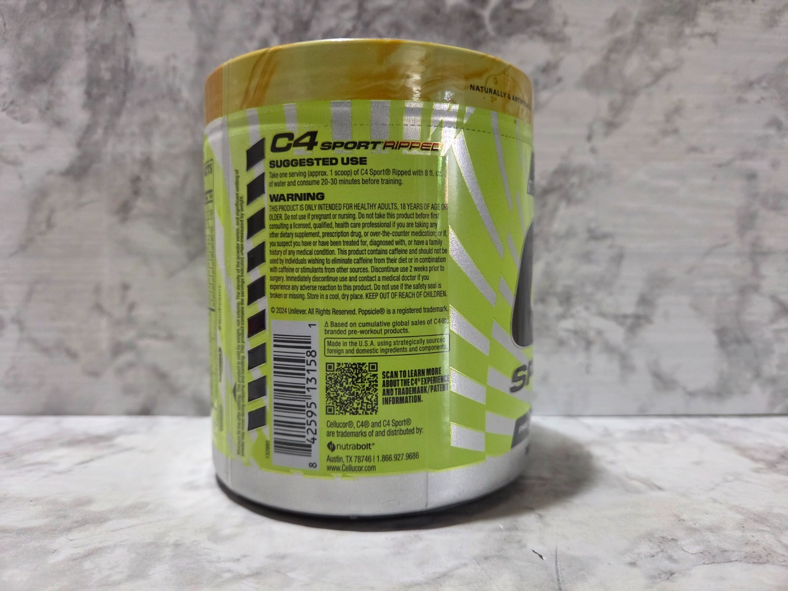 C4 Sport Ripped Pre-Workout Popsicle Hawaiian Pineapple 9.5 OZ OZ 10/2026