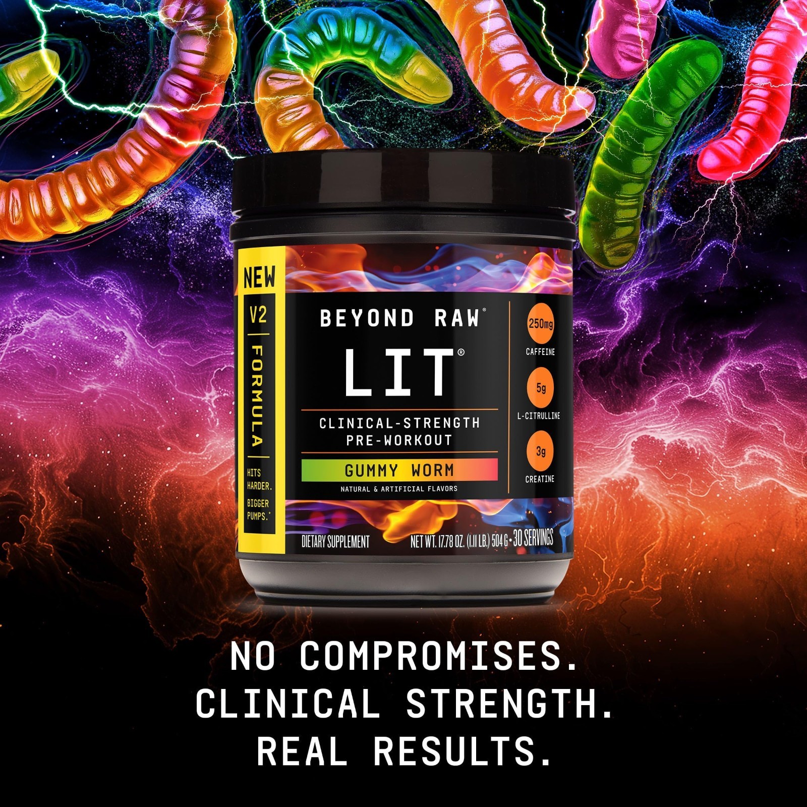 Clinical Strength Pre Workout Powder – Bigger Pumps, Caffeine, L-Citrulline, 30