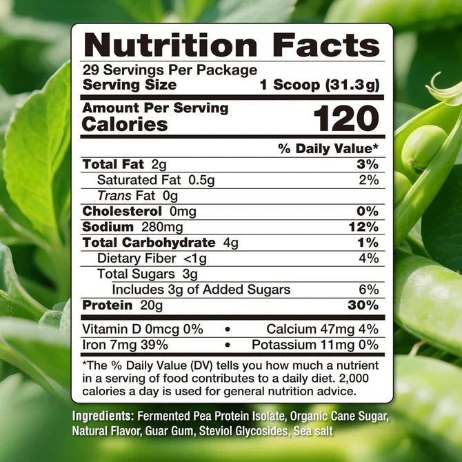 nutrasumma Fermented Pea Protein 2lb Pouch – Vanilla Flavor