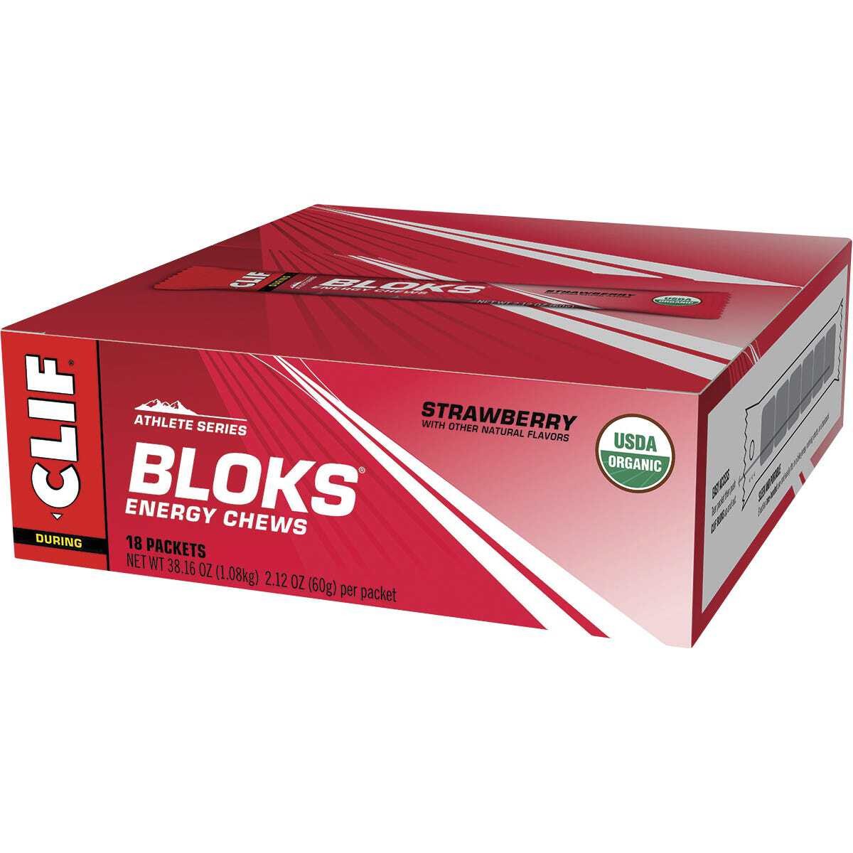 CLIF Bloks Energy Chews Strawberry 60g (Pack of 18)
