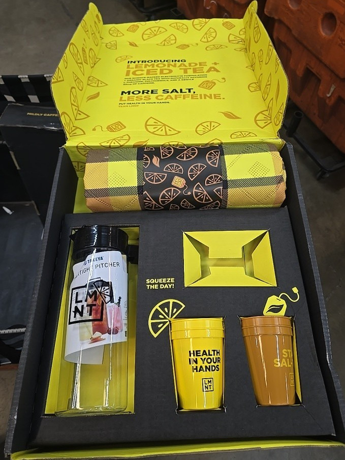 LMNT Lemonade + Iced Tea Kit: 2 Qt. Pitcher , Picnic Blanket, (4) Cups,