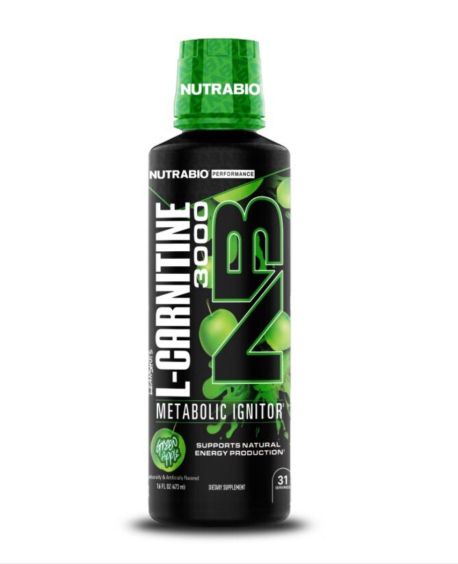 L-Carnitine 3000 – Metabolic Ignitor – Green Apple – 16 FL oz (NutraBio)