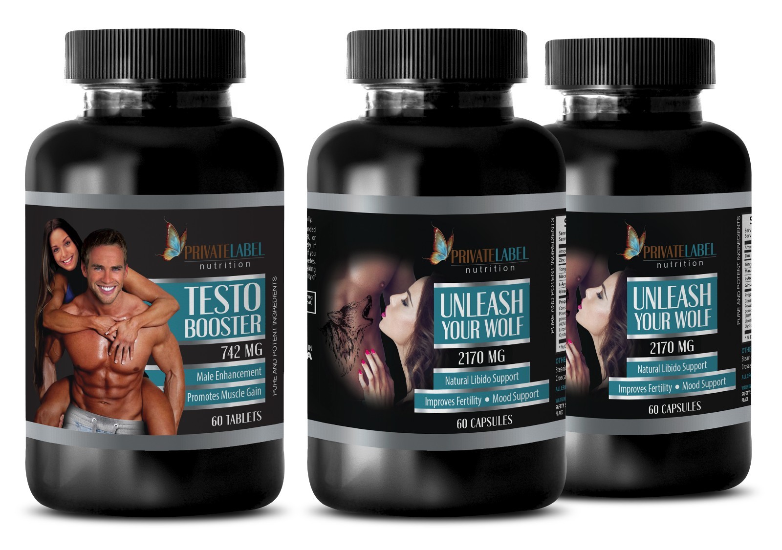 Testosterone Booster 742 – Potency Men + UNLEASH YOUR WOLF – Male Stamina (1+2)