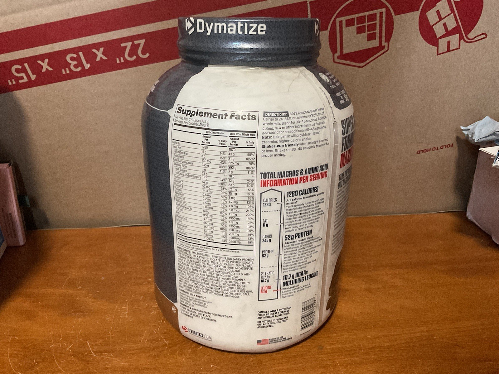 Pair Of Dymatize Super Mass Gainer Protein Powders, Rich Chocolate
