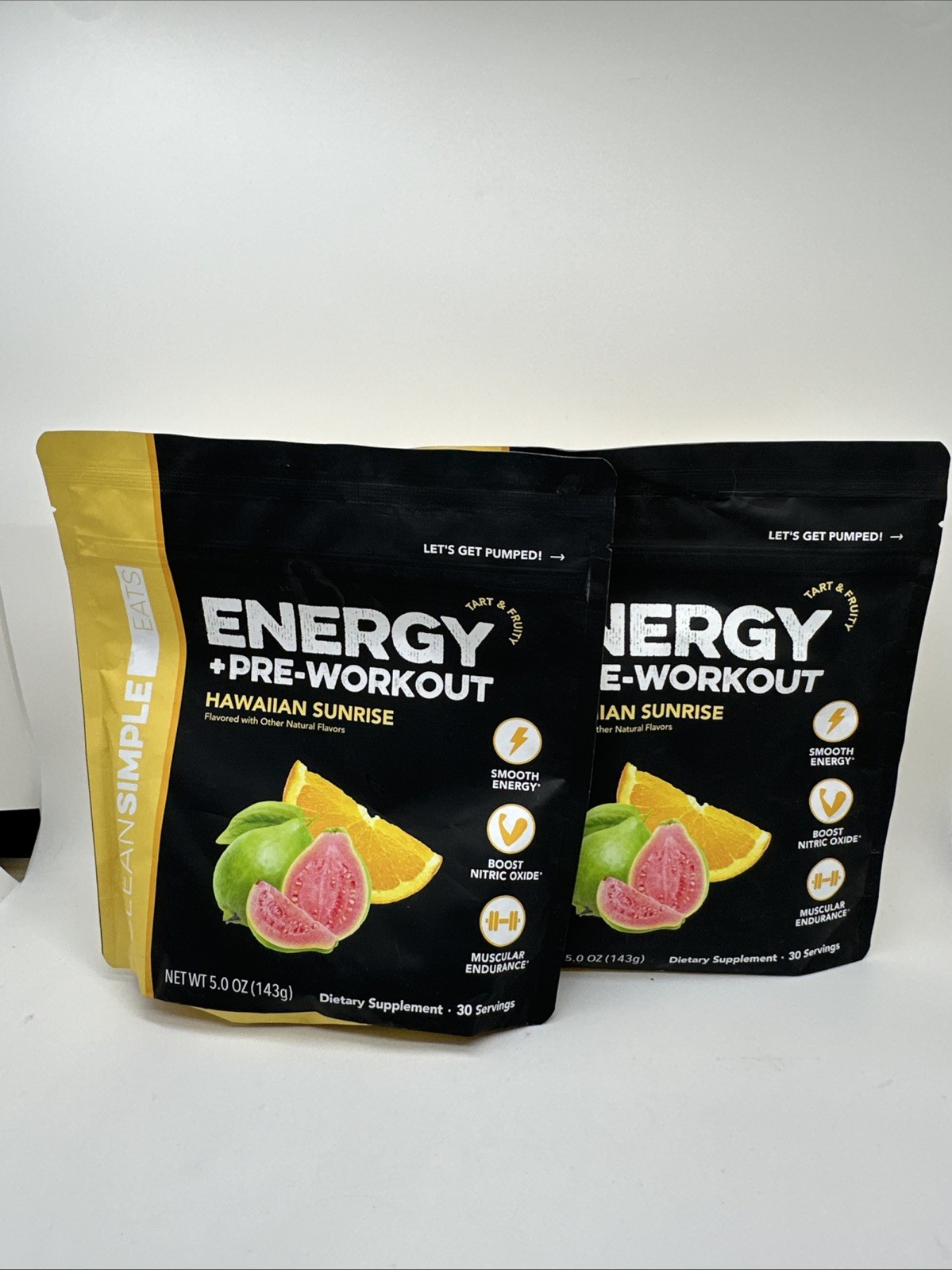 (2) Clean Simple Eats Energy + Pre Workout (30 Servings) Exp.2028