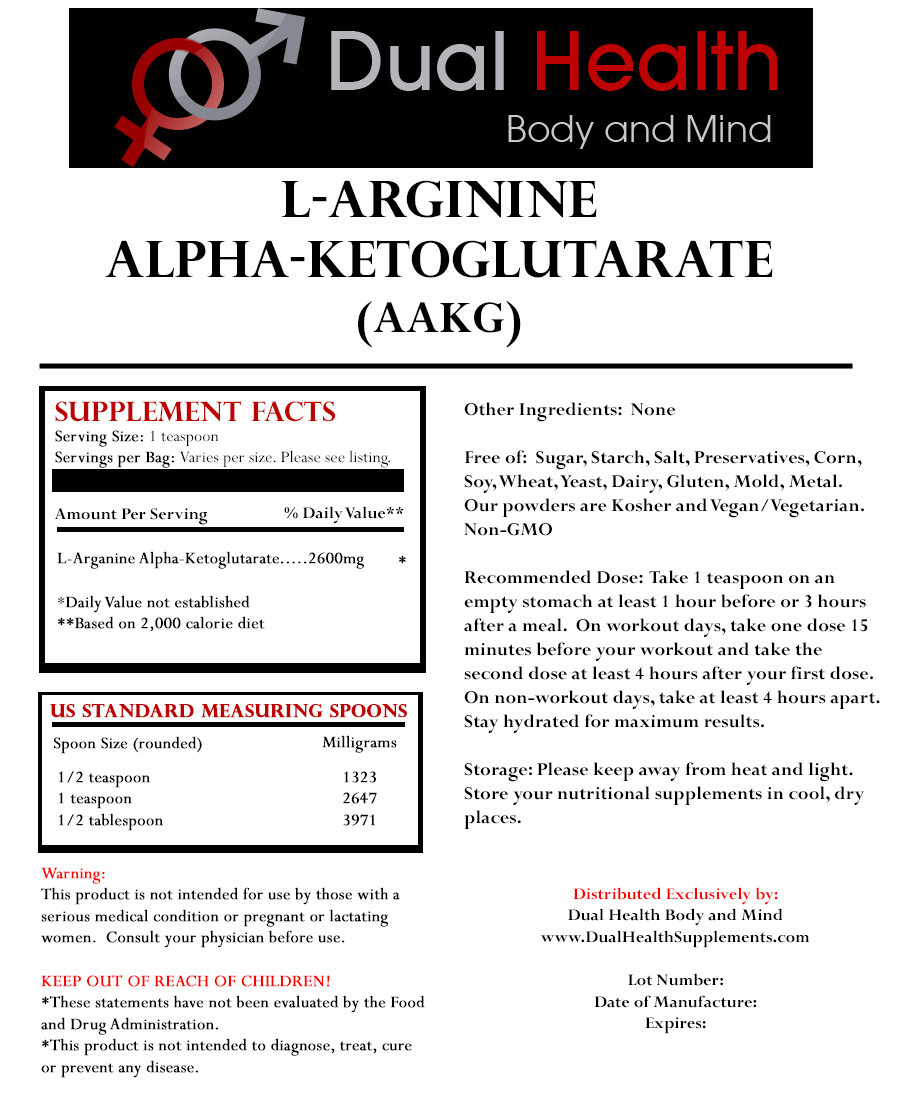 AAKG 2kg (4.4 lbs) Pure L-Arginine Alpha Ketoglutartate Powder Nitric Oxide