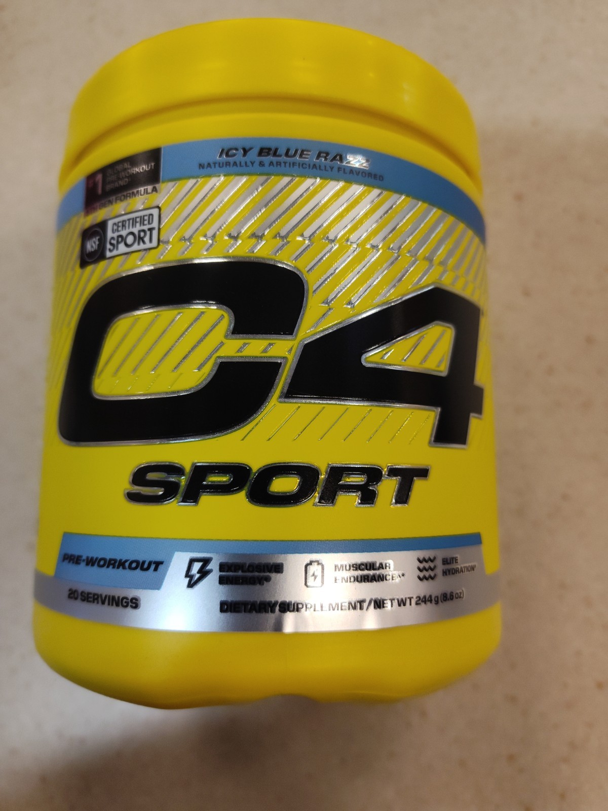 Cellucor C4 Sport Original Pre Workout Powder Icy Blue Razz 20 Servings 10/2027