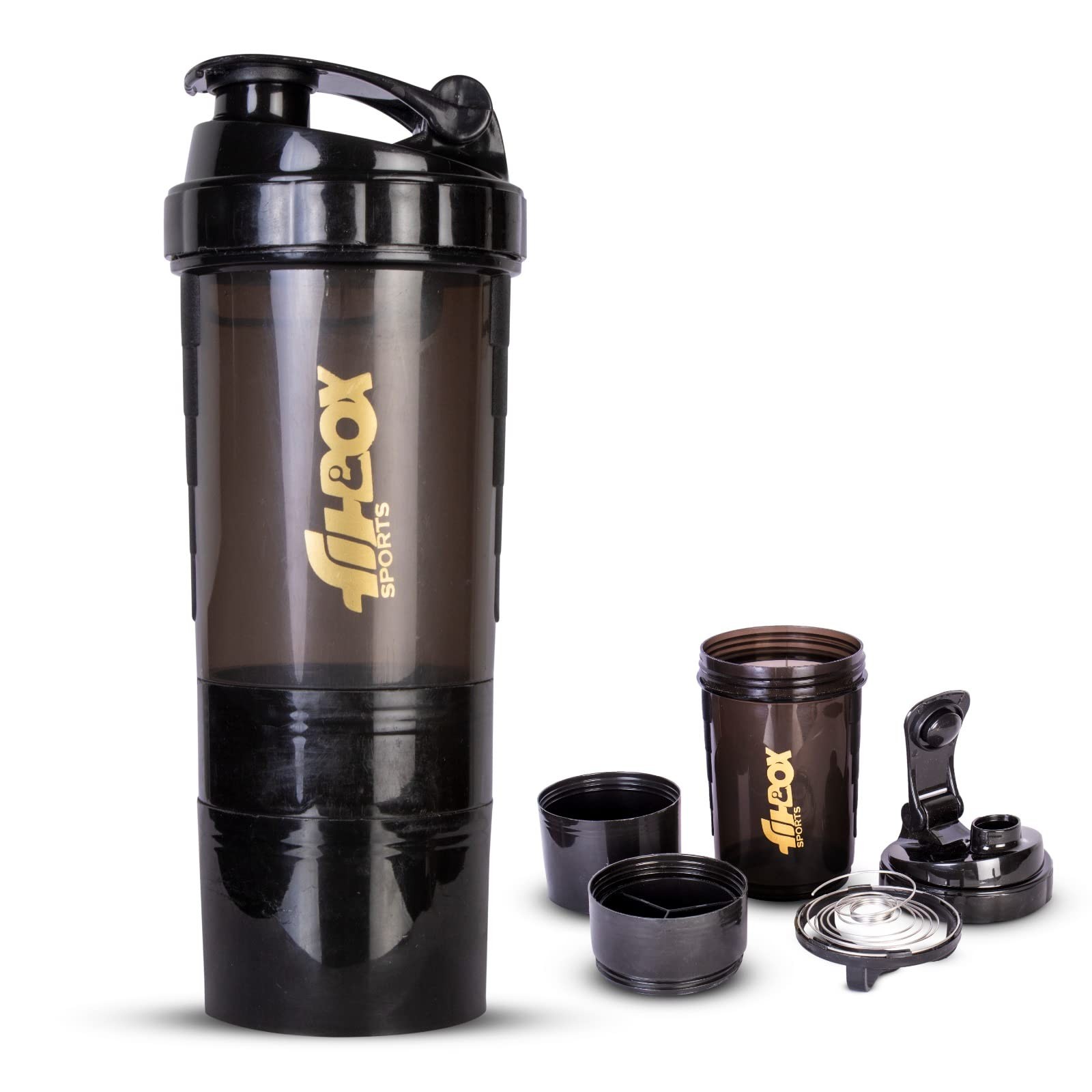 FitBox Spider Shaker Bottle 500ml | 2 Compartments
