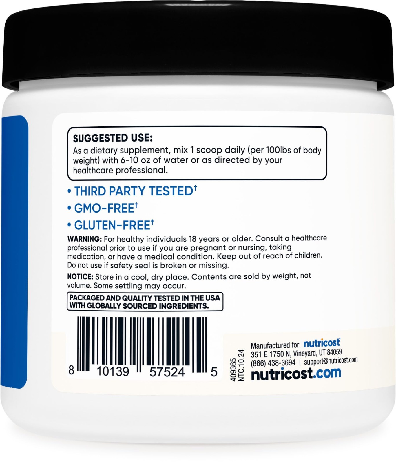 Creatine HCl Powder 8 OZ – Pure Muscle Growth Supplement | 300 Servings, Boost E