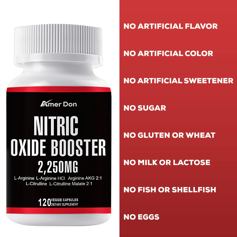 Nitric Oxide & Circulation Boost Supplement – L-Arginine, L-Citrulline 2250mg