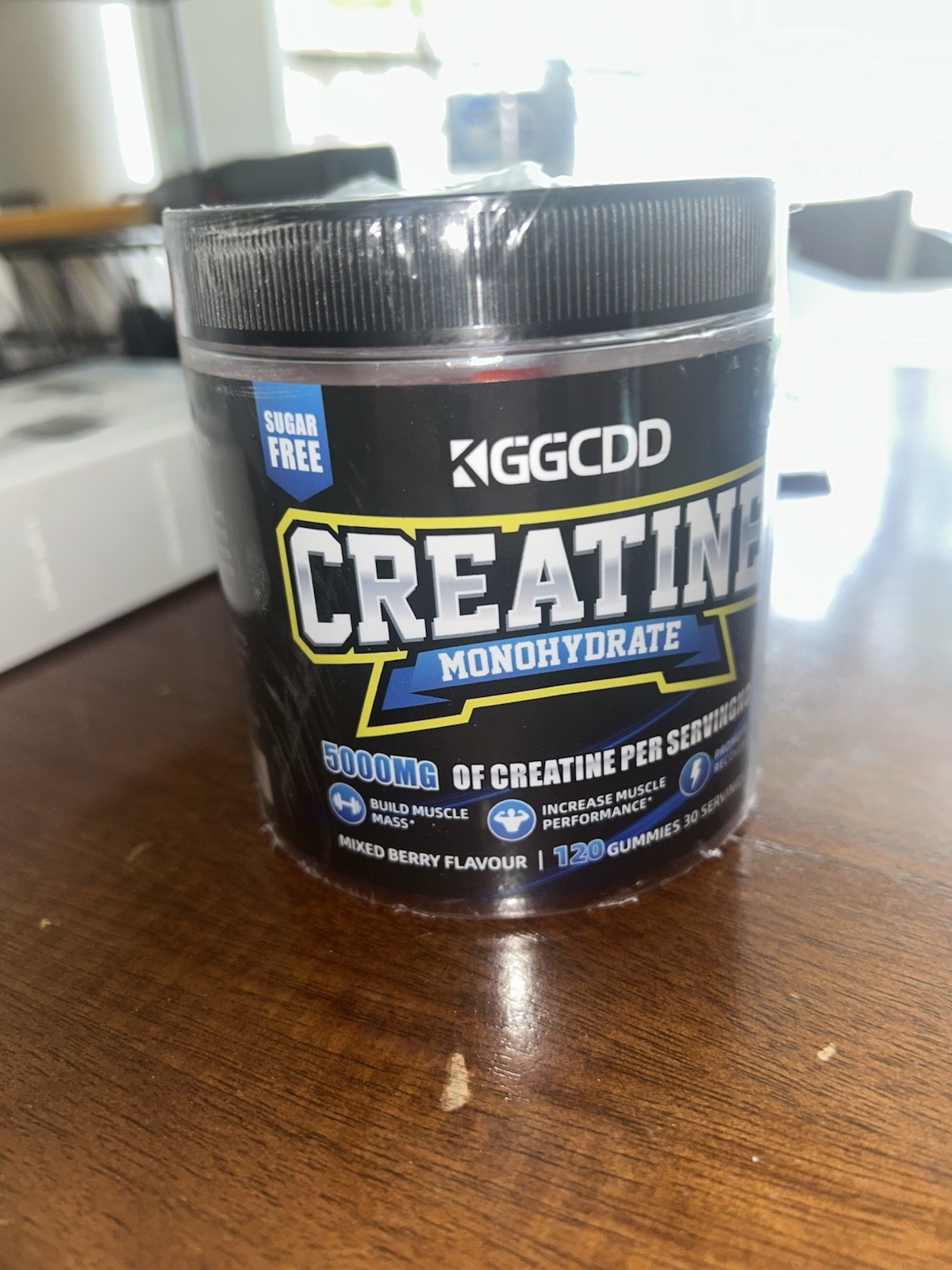 KGCDDD Creatine Monohydrate Gummies 5000mg Mixed Berry Sugar-Free 120 Count