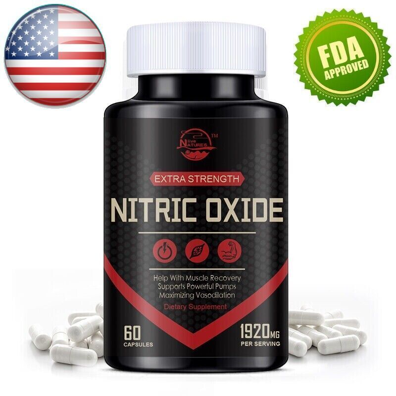Nitric Oxide Natural Booster Supplement – L-Arginine, L-Citrulline 1920mg – 60ct