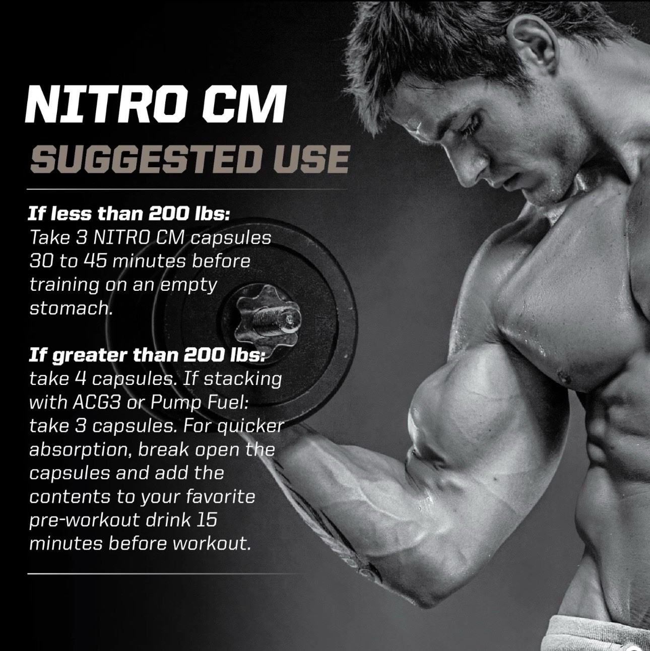 NITRO CM – Nitric Oxide Formula for Muscle Pumps & Performance – (90 Capsules) ✅