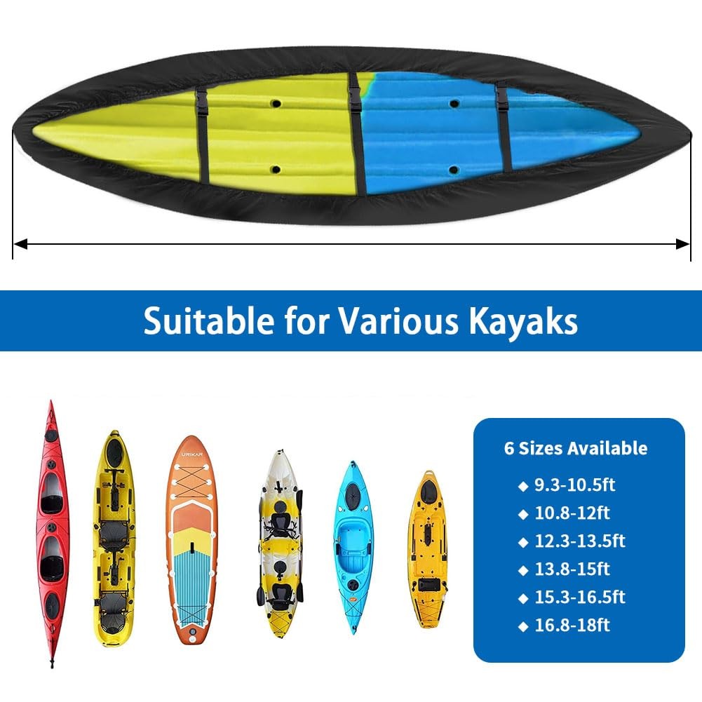 iCOVER Kayak Cover Waterproof Outdoor Storage Heavy Duty Canoe Boat UV Protect