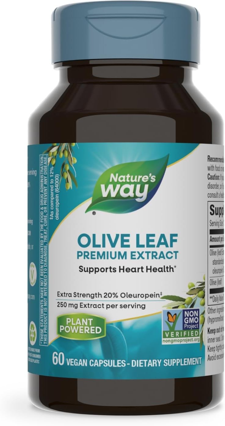 Nature’s Way Olive Leaf, Premium Extract, Supports Heart Health*, 20% Oleuropein